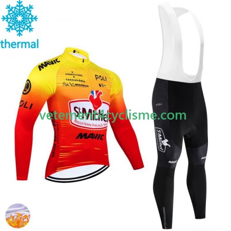 Homme Tenue Cycliste Manches Longues et Collant à Bretelles Hiver Thermal Fleece St Michel Auber 93 Mavic 2024